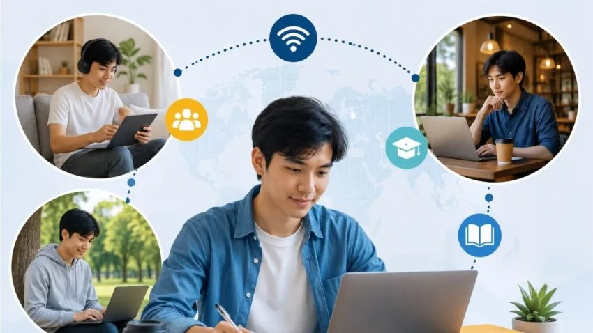 Belajar Secara Mandiri Dimana Saja, Kapan Saja, dan dengan Siapa Saja, Merupakan Prinsip Utama Pendidikan Jarak Jauh yang Fleksibel, Simak Juga 4 Cara Menerapkannya
